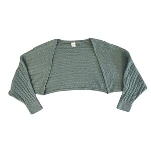 Wild Fable Women's XXLarge Teal Cable Knit Cropped Cardigan Shrug Sweater